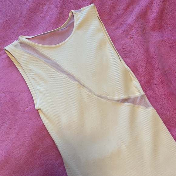 Free People Crème Mesh Panel Body Con Dress - Picture 6 of 7